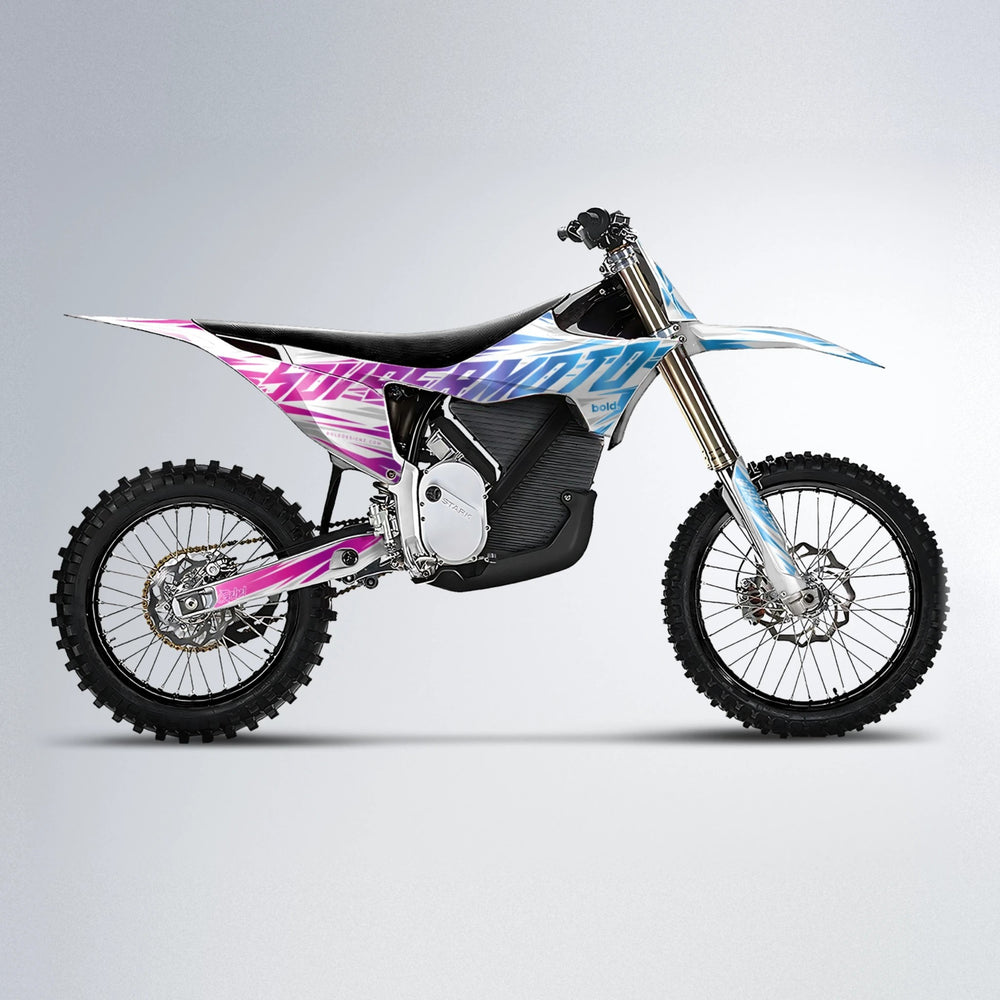 GEBEL V4 Stark Varg MX motocross graphics kit in Pink & Light Blue