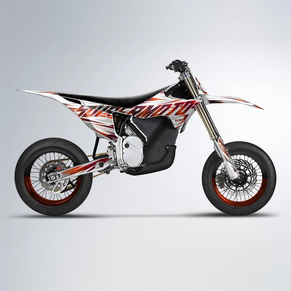 GEBEL V4 Stark Varg SM supermoto graphics kit in Black & Red