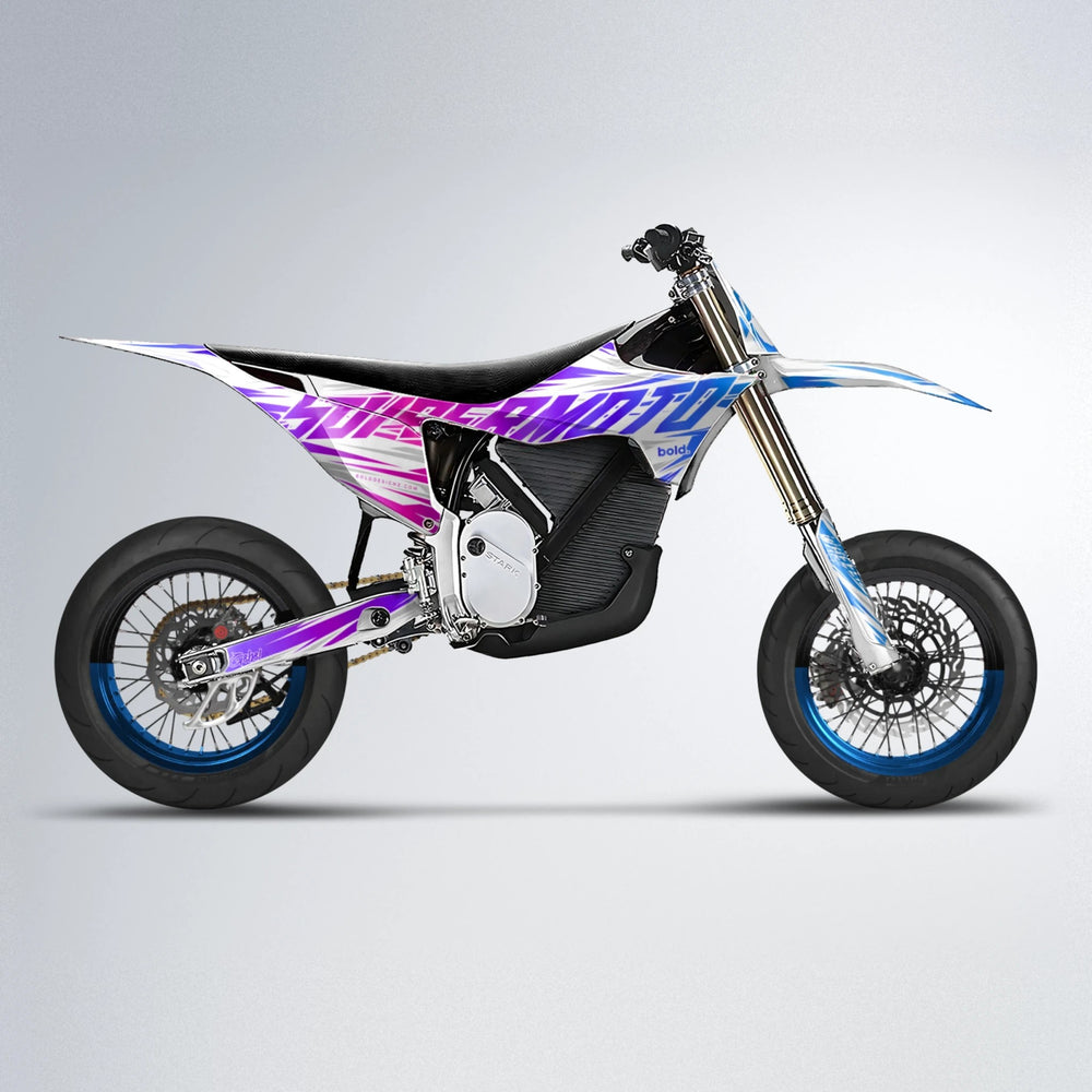 GEBEL V4 Stark Varg SM supermoto graphics kit in Blue Purple Fade