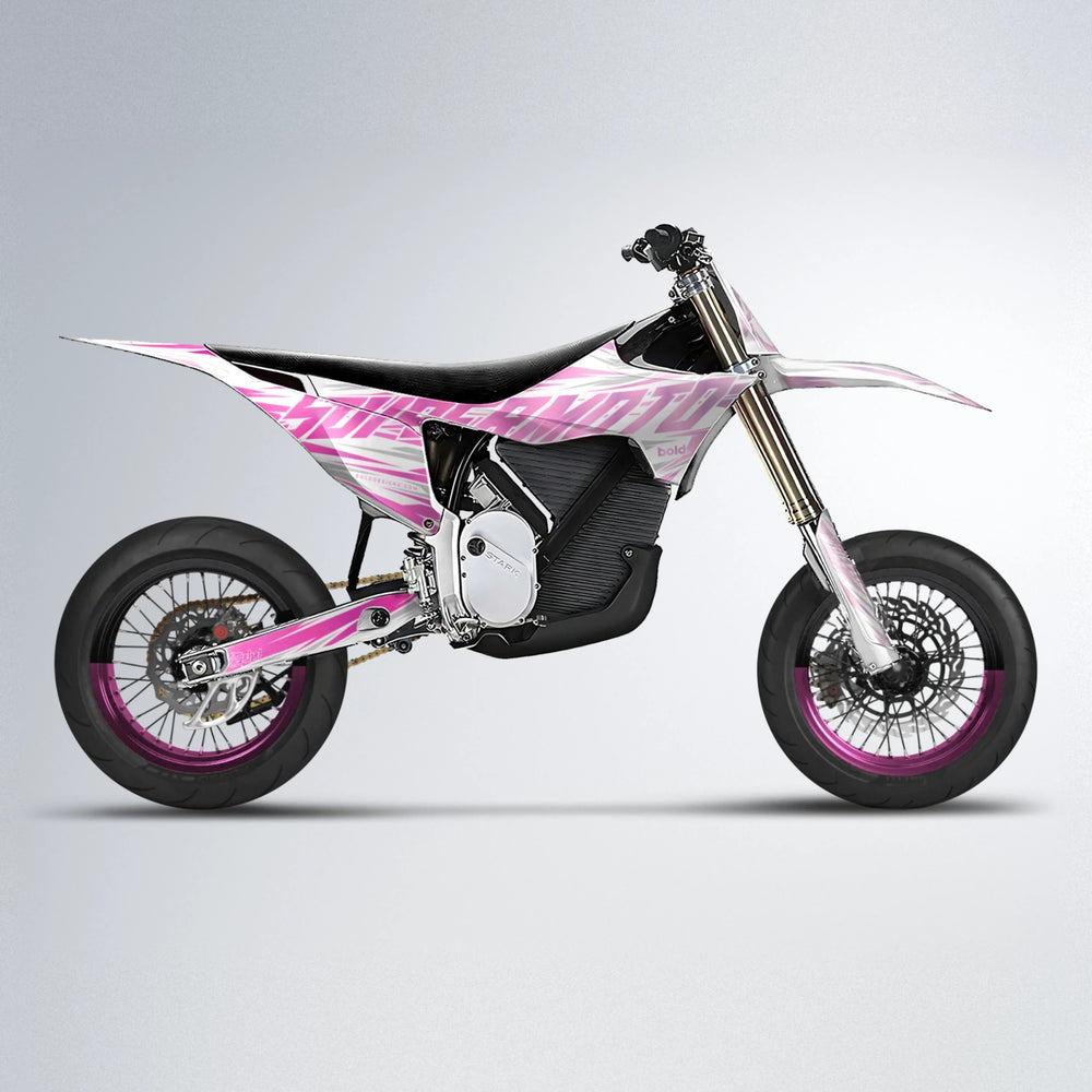 GEBEL V4 Stark Varg SM supermoto graphics kit in Flamingo