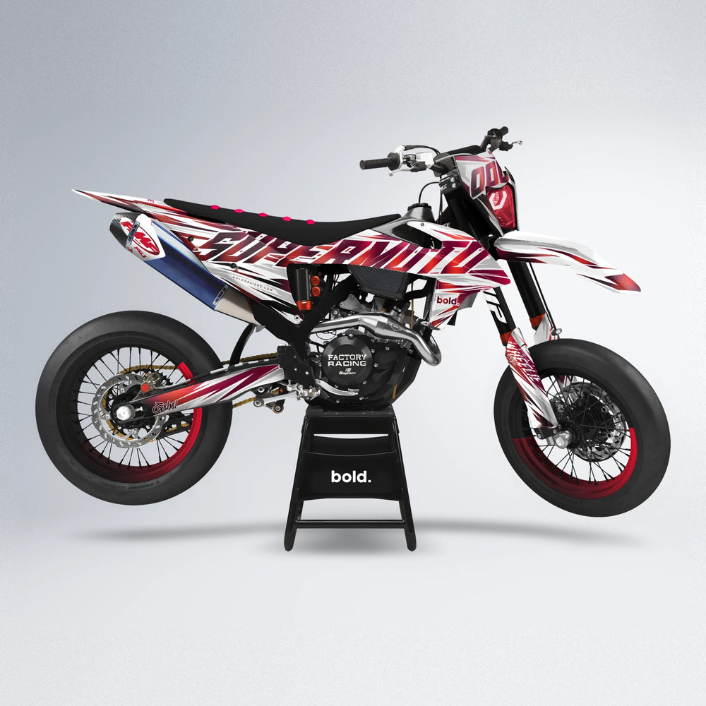GEBEL V4 supermoto graphics kit in Black & Red