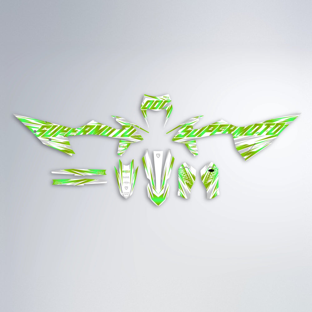 GEBEL V4 graphics kit parts layout in Green