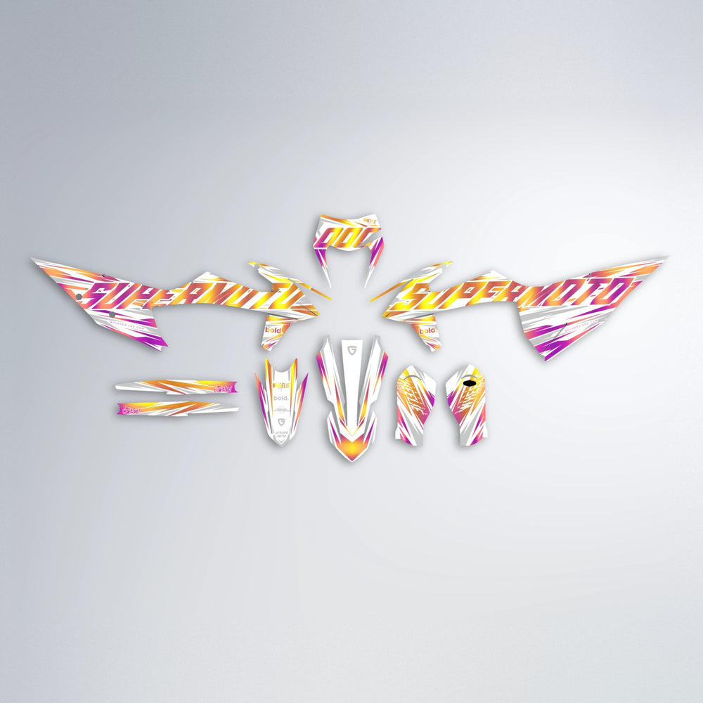 GEBEL V4 graphics kit parts layout in Pink & Yellow