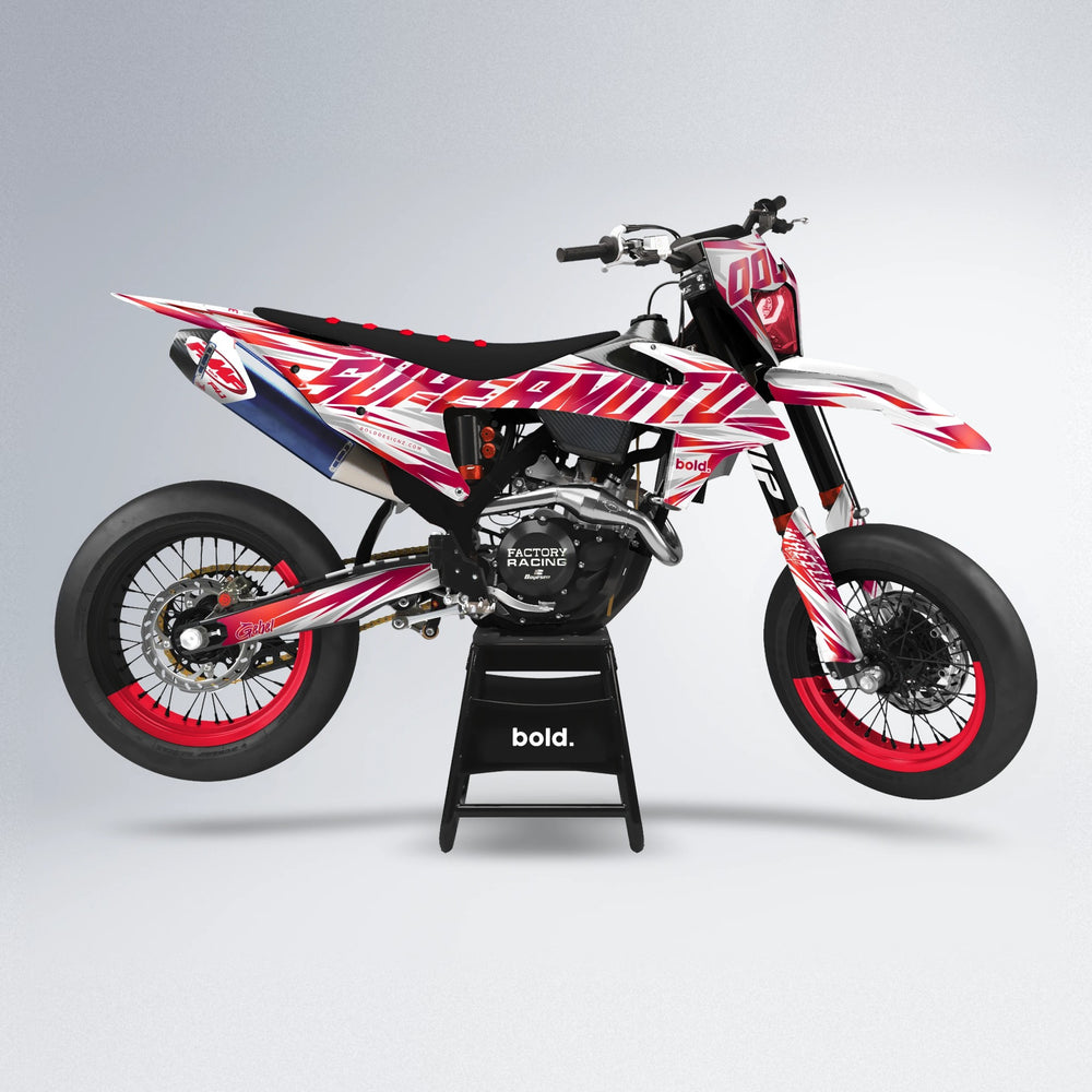 GEBEL V4 supermoto graphics kit in Red