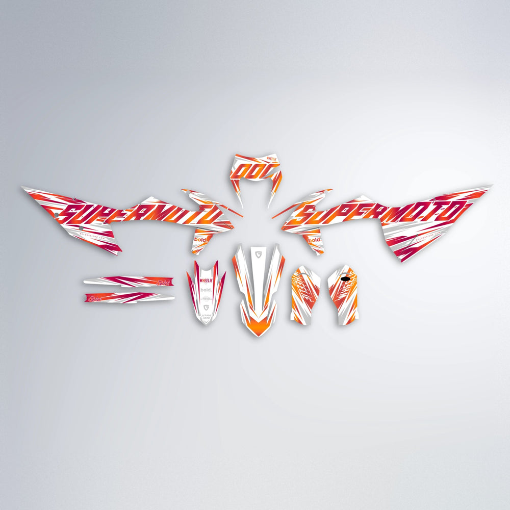 GEBEL V4 graphics kit parts layout in Red & Orange