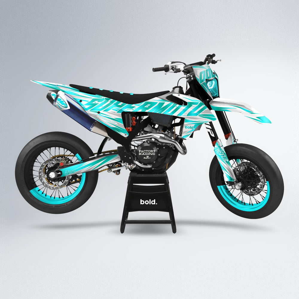 GEBEL V4 supermoto graphics kit in Teal