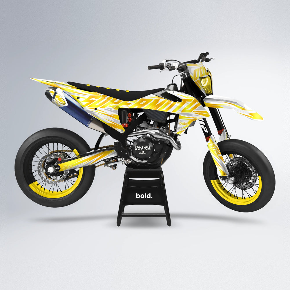 GEBEL V4 supermoto graphics kit in Yellow