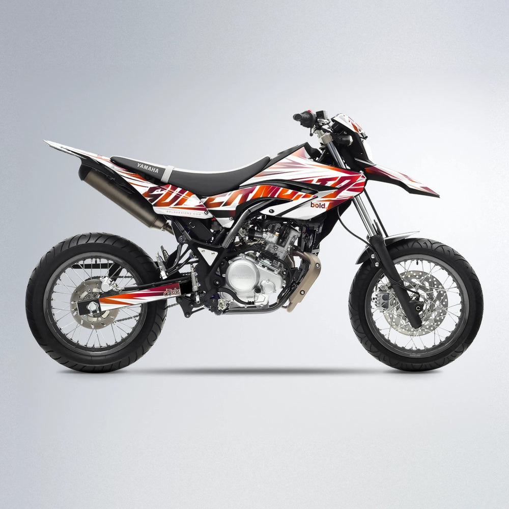 GEBEL V4 Yamaha WR 125X supermoto graphics kit in Black & Red