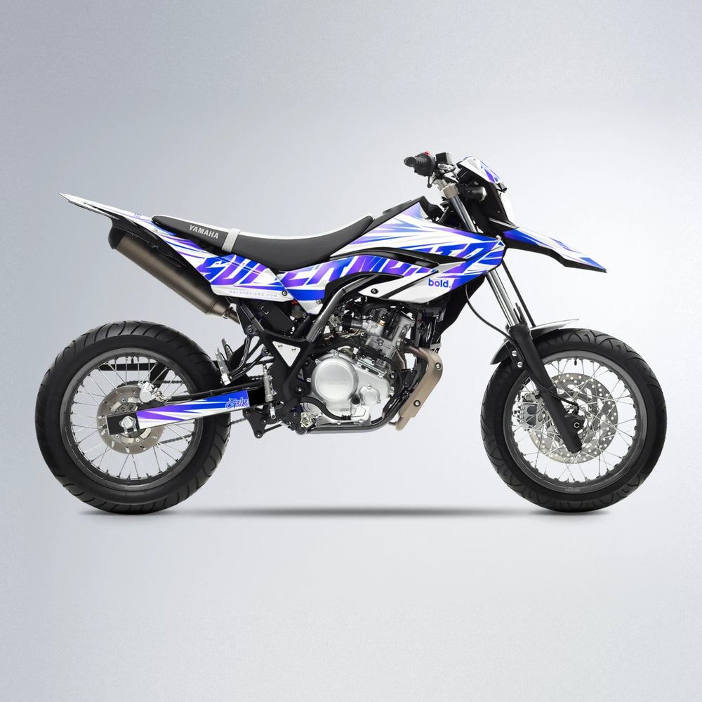 GEBEL V4 Yamaha WR 125X supermoto graphics kit in Blue