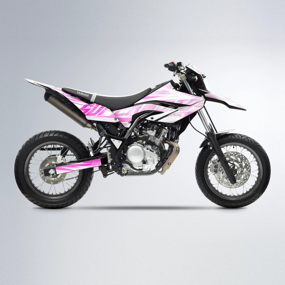 GEBEL V4 Yamaha WR 125X supermoto graphics kit in Flamingo