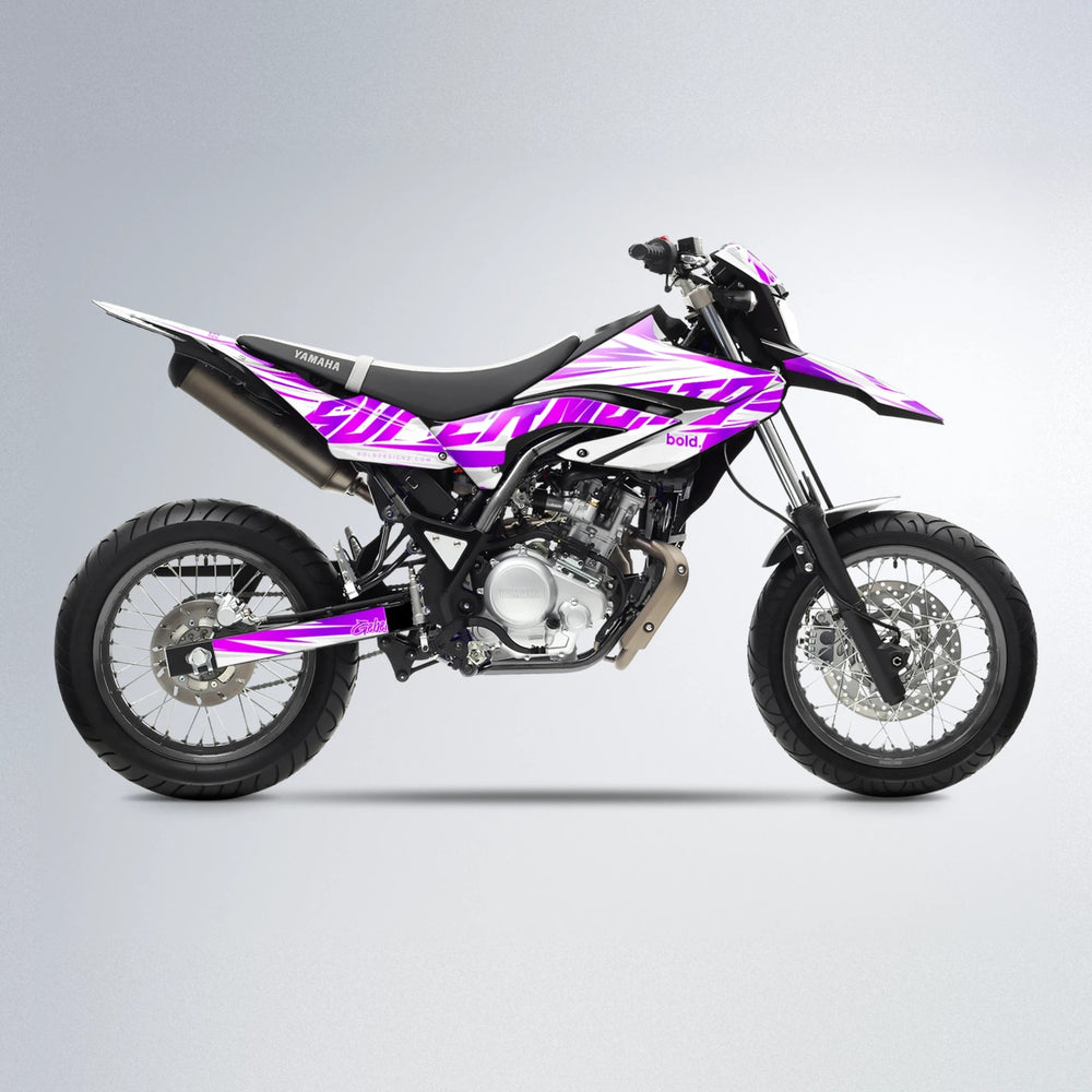 GEBEL V4 Yamaha WR 125X supermoto graphics kit in Purple