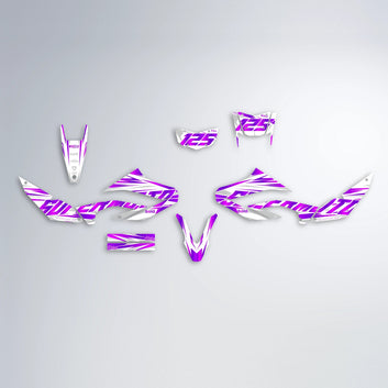 GEBEL V4 Yamaha WR 125X graphics kit parts layout in Purple