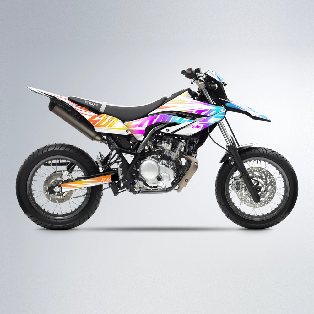 GEBEL V4 Yamaha WR 125X supermoto graphics kit in Sunset Fade