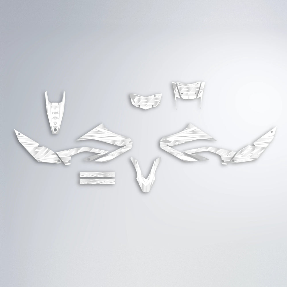 GEBEL V4 Yamaha WR 125X graphics kit parts layout in White