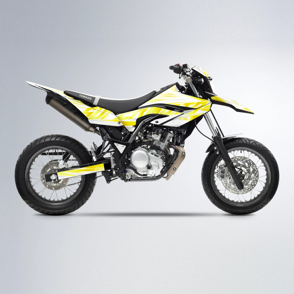 GEBEL V4 Yamaha WR 125X supermoto graphics kit in Yellow
