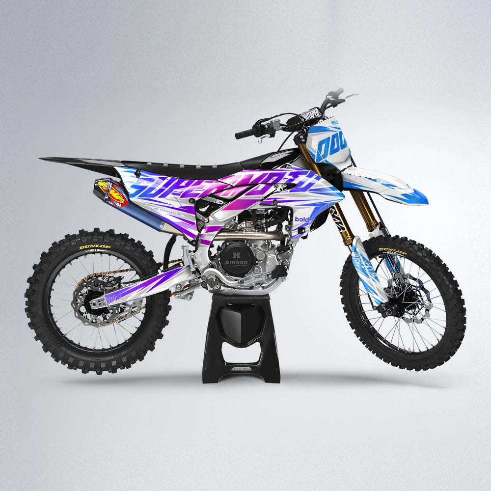 GEBEL V4 Yamaha YZF MX motocross graphics kit in Blue Purple Fade