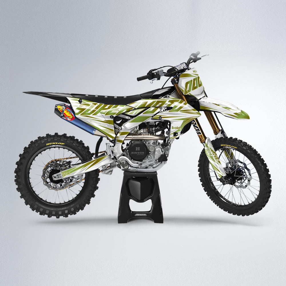 GEBEL V4 Yamaha YZF MX motocross graphics kit in Olive
