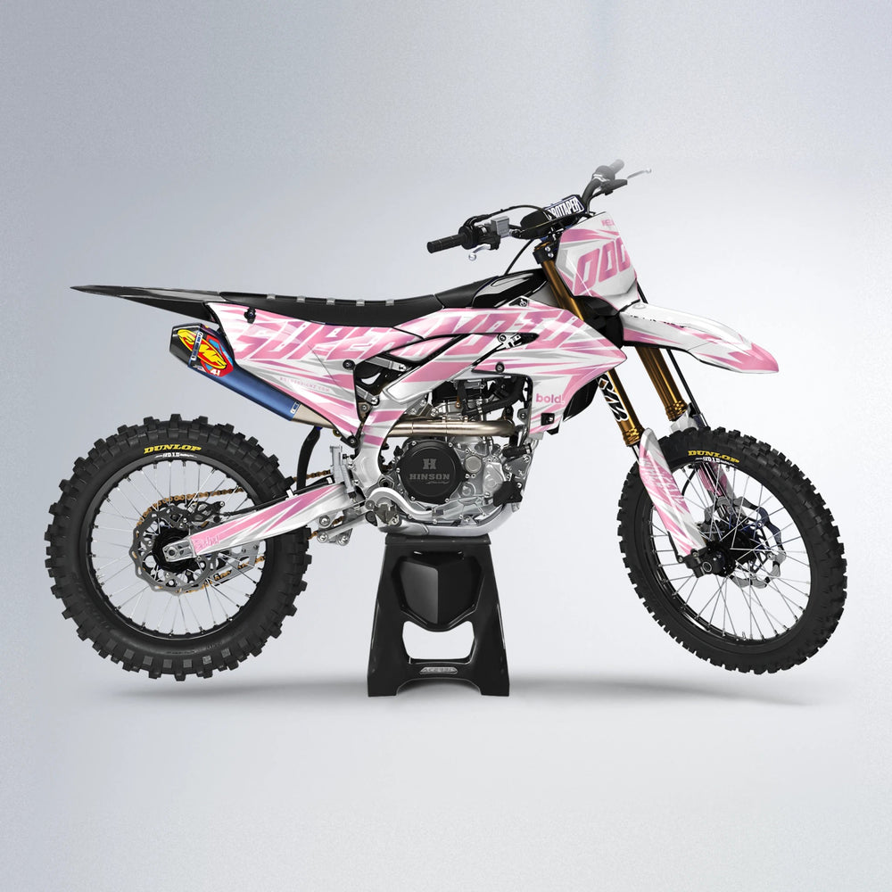 GEBEL V4 Yamaha YZF MX motocross graphics kit in Sakura Pink