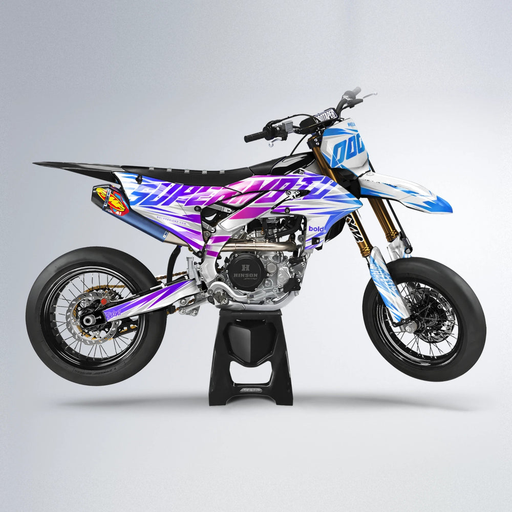 GEBEL V4 Yamaha YZF SM supermoto graphics kit in Blue Purple Fade