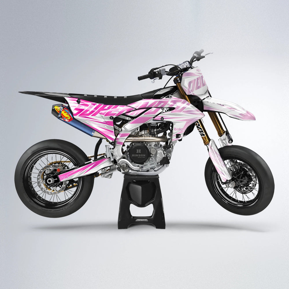 GEBEL V4 Yamaha YZF SM supermoto graphics kit in Flamingo