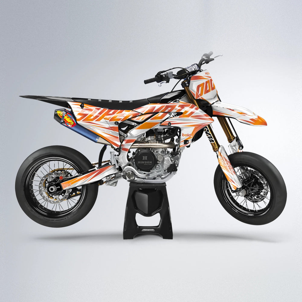 GEBEL V4 Yamaha YZF SM supermoto graphics kit in Orange