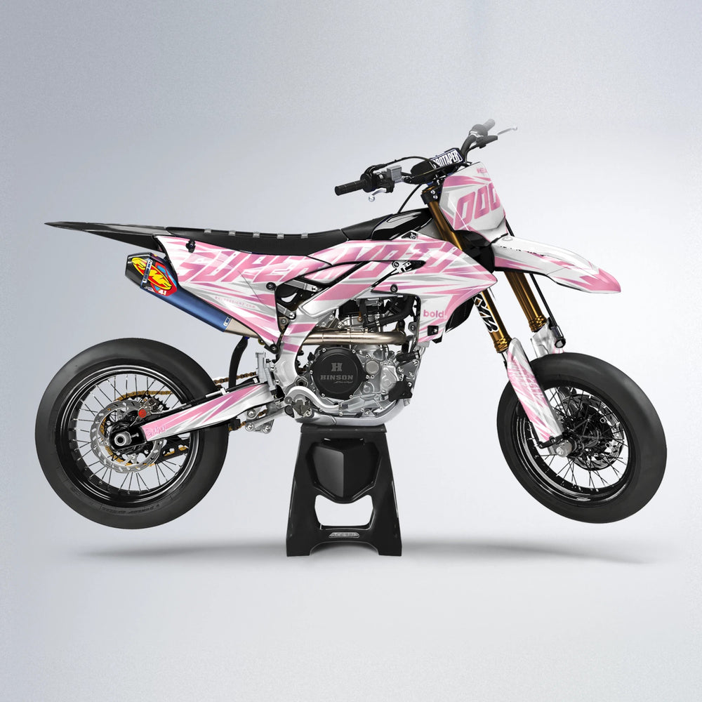 GEBEL V4 Yamaha YZF SM supermoto graphics kit in Sakura Pink