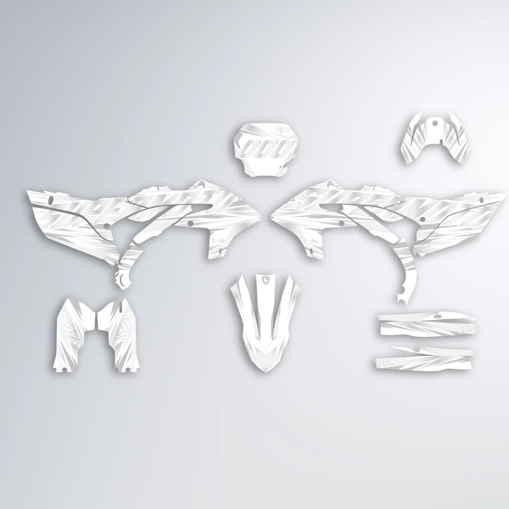 GEBEL V4 Yamaha YZF SM graphics kit parts layout in White