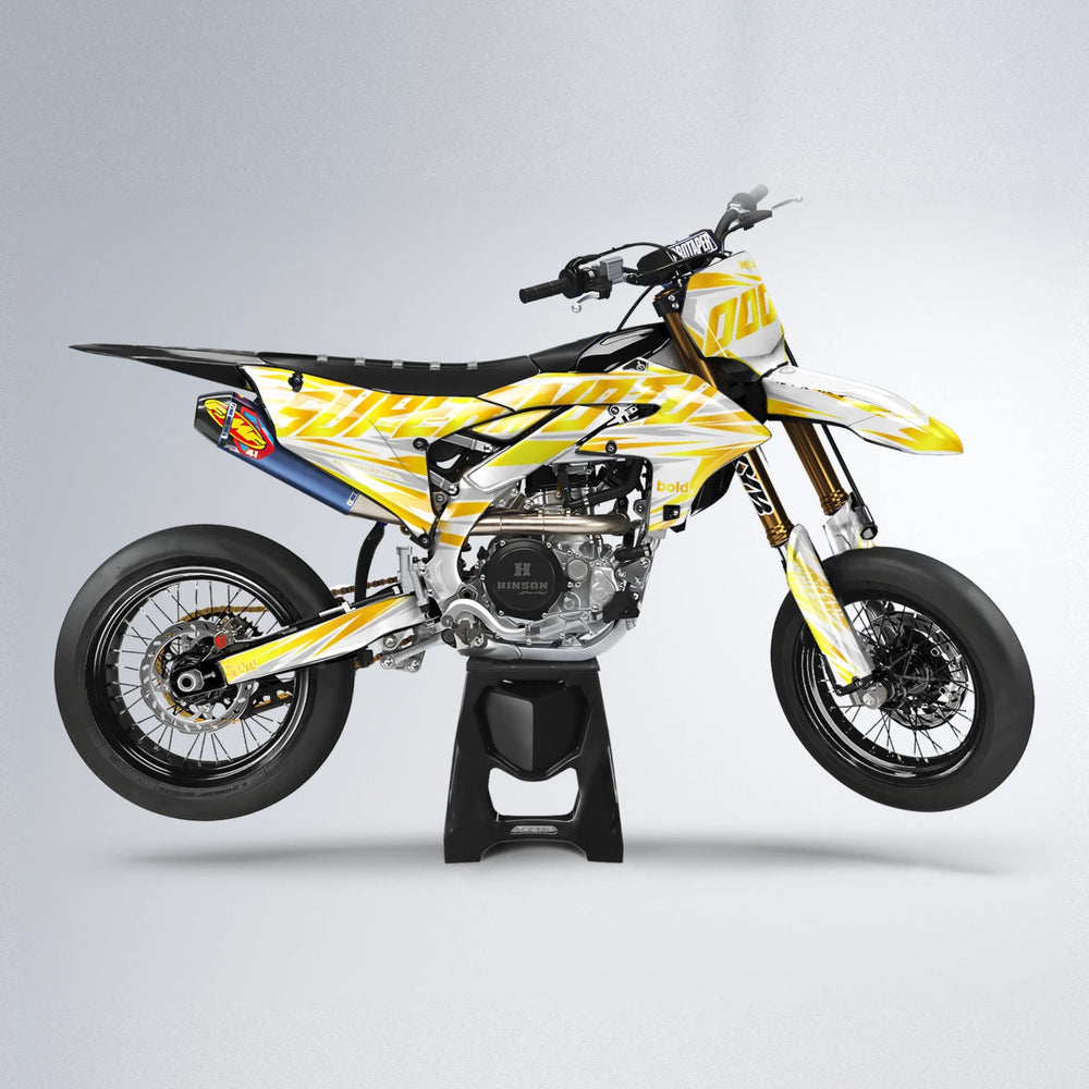 GEBEL V4 Yamaha YZF SM supermoto graphics kit in Yellow