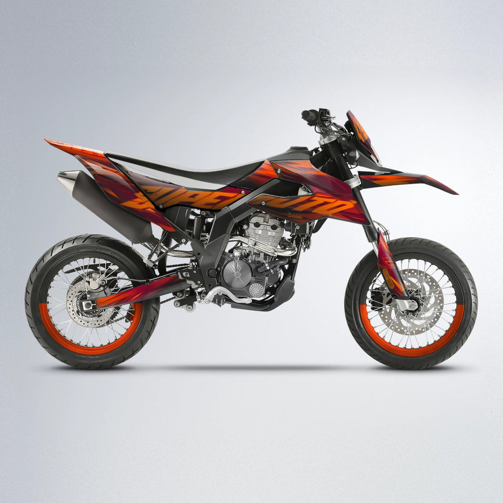GEBEL V5 Aprilia SX 125 supermoto graphics kit in Black & Red