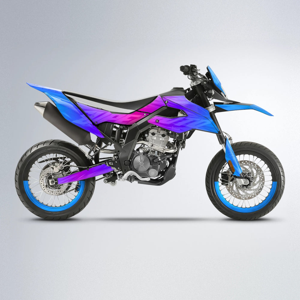 GEBEL V5 Aprilia SX 125 supermoto graphics kit in Blue Purple Fade