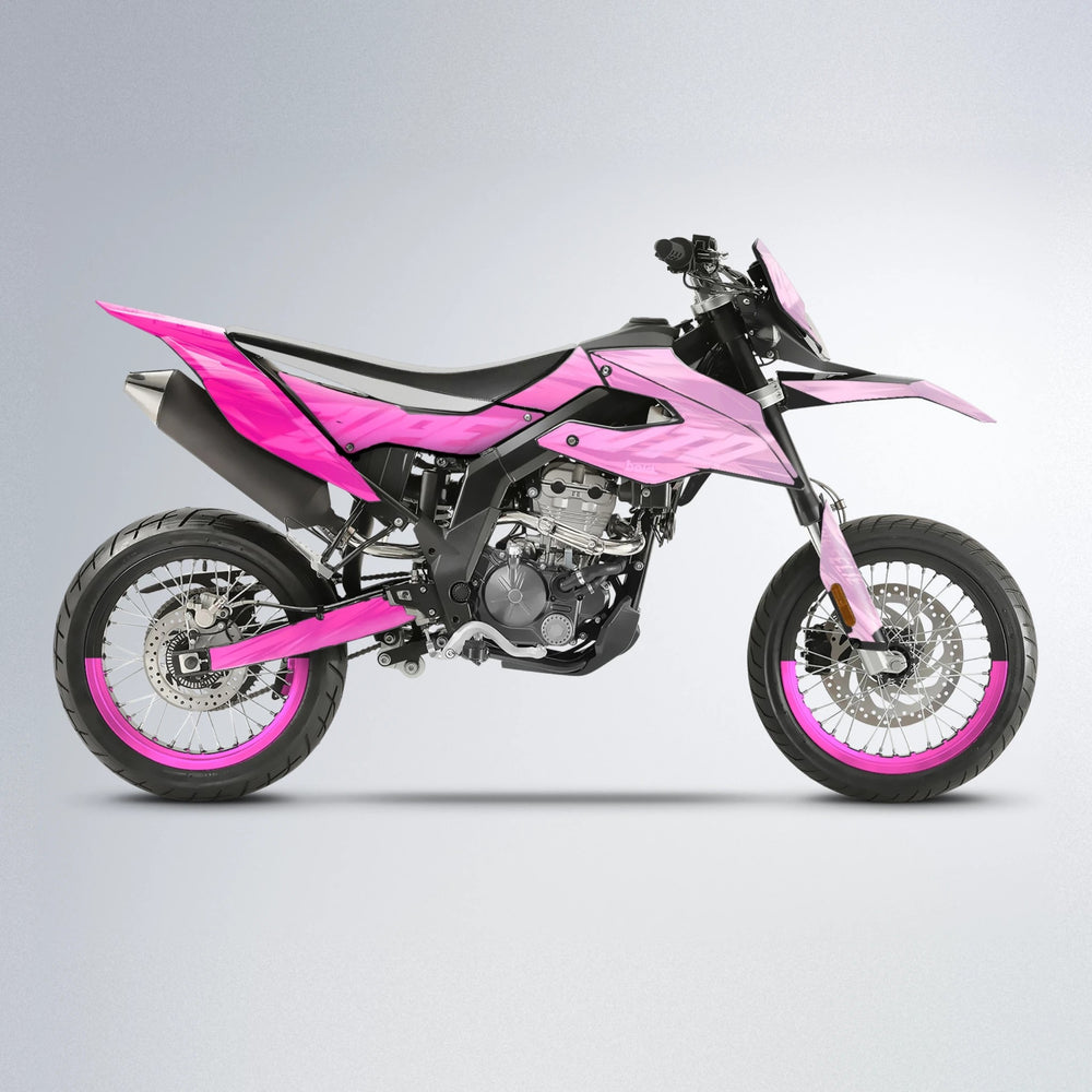 GEBEL V5 Aprilia SX 125 supermoto graphics kit in Flamingo