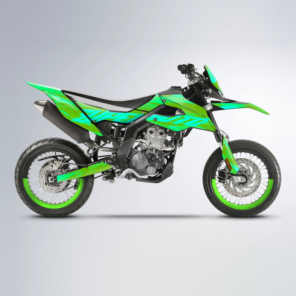 GEBEL V5 Aprilia SX 125 supermoto graphics kit in Green