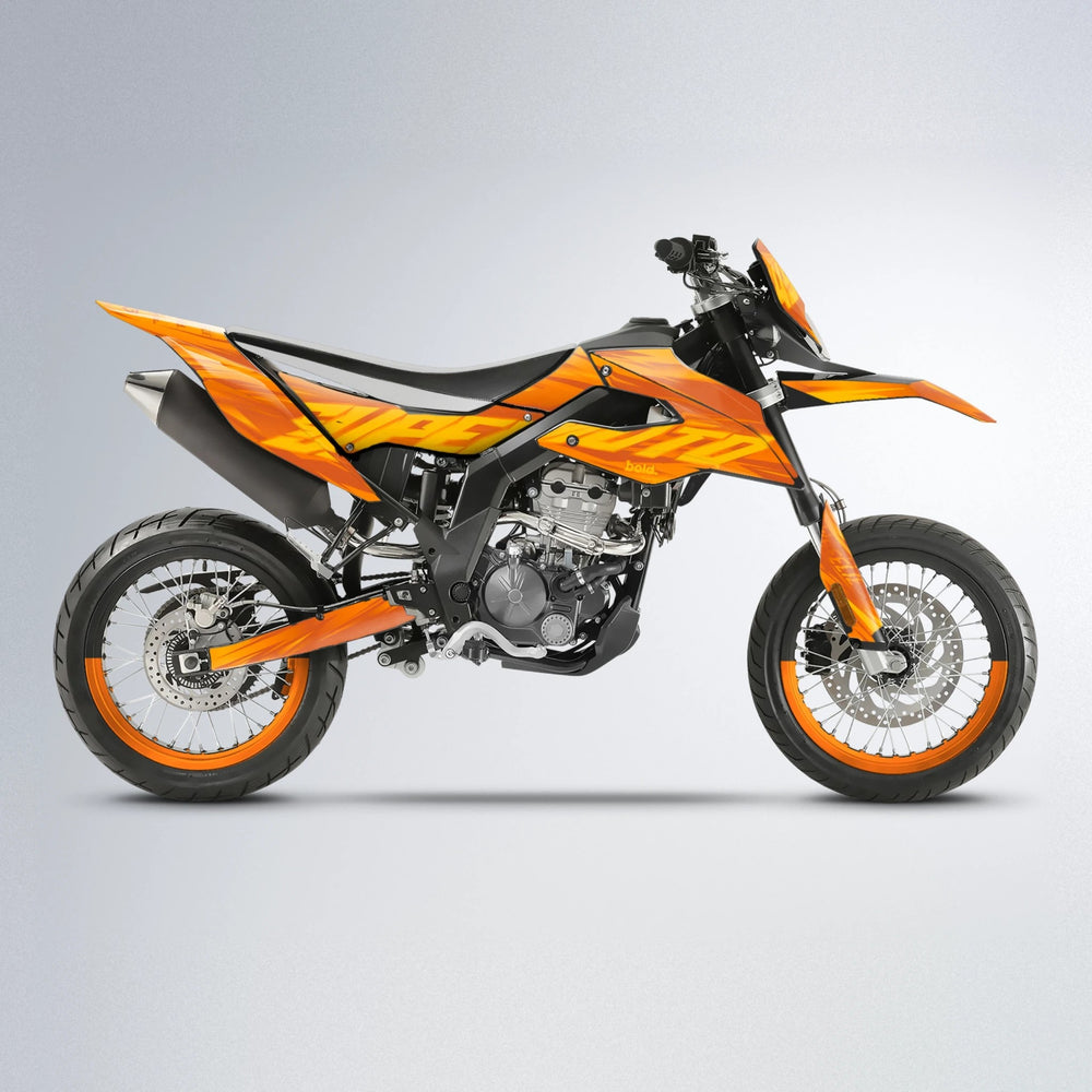 GEBEL V5 Aprilia SX 125 supermoto graphics kit in Orange