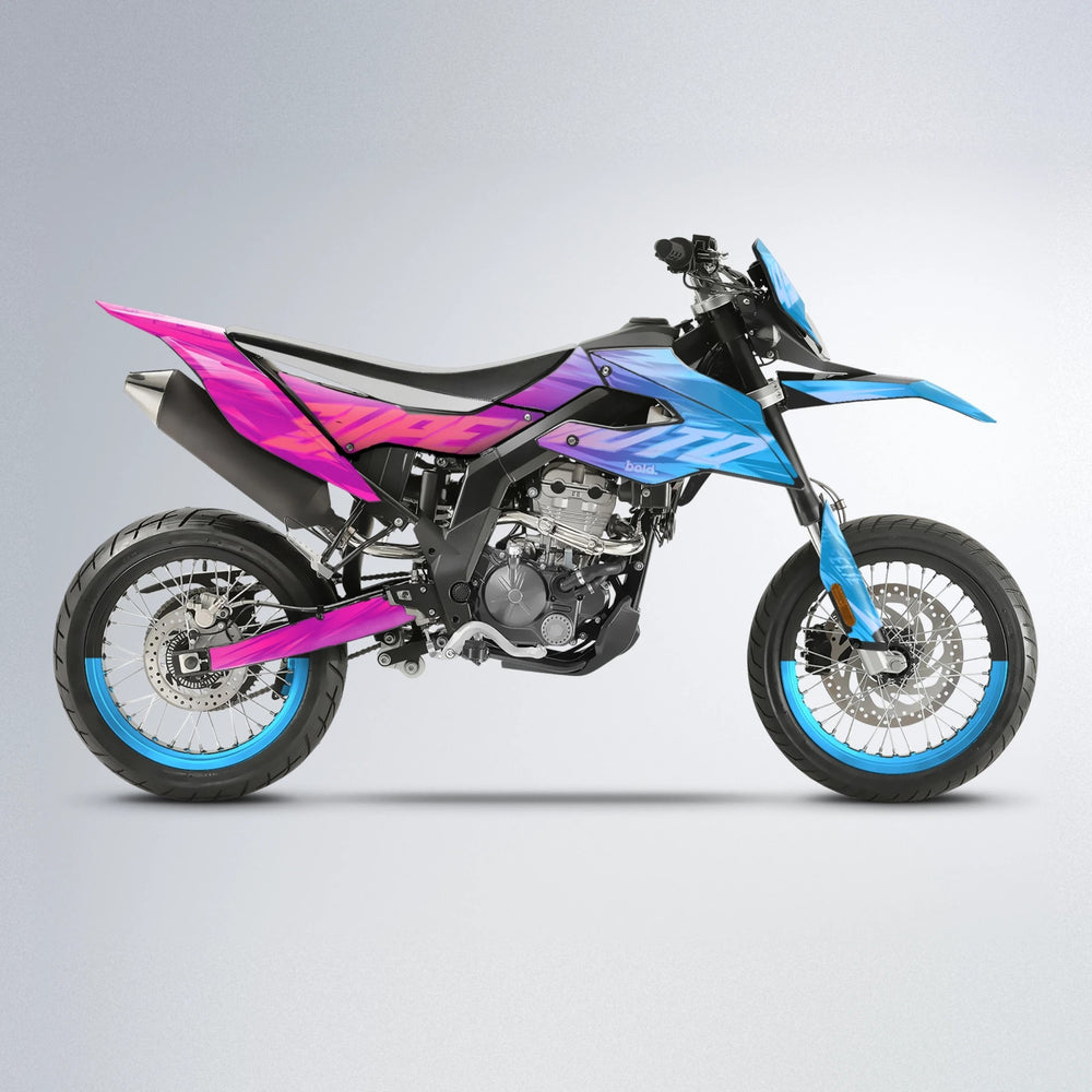 GEBEL V5 Aprilia SX 125 supermoto graphics kit in Pink & Light Blue