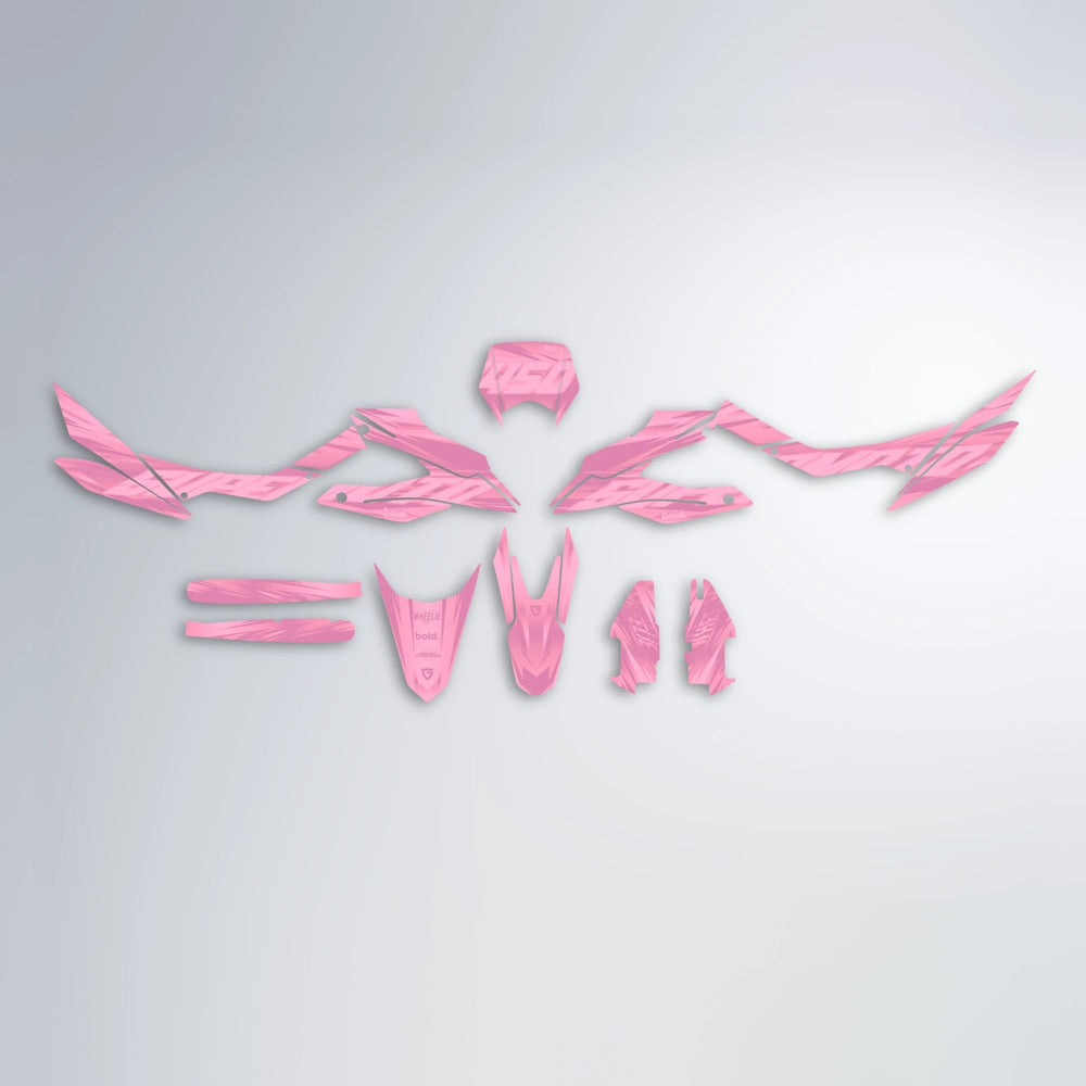 GEBEL V5 Aprilia SX 125 graphics kit parts layout in Sakura Pink