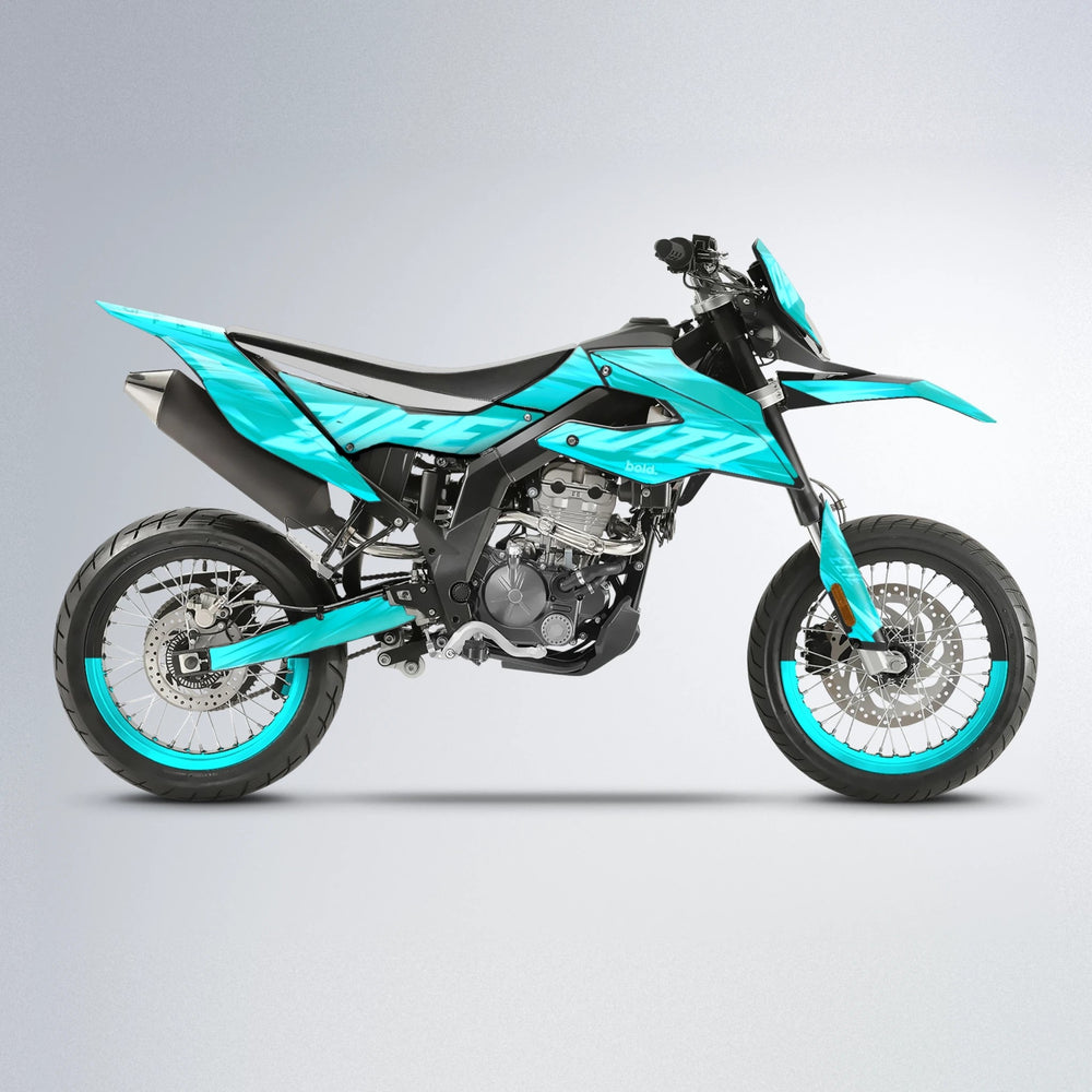 GEBEL V5 Aprilia SX 125 supermoto graphics kit in Teal
