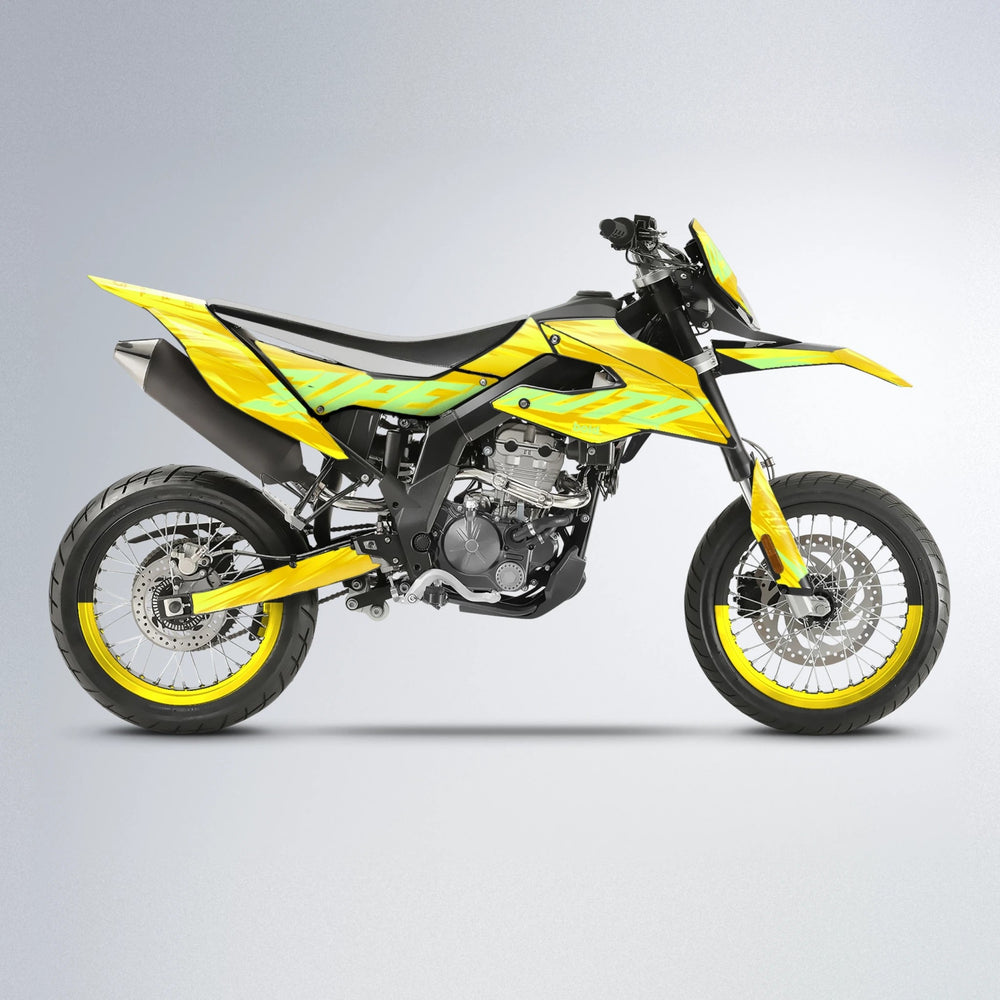 GEBEL V5 Aprilia SX 125 supermoto graphics kit in Yellow