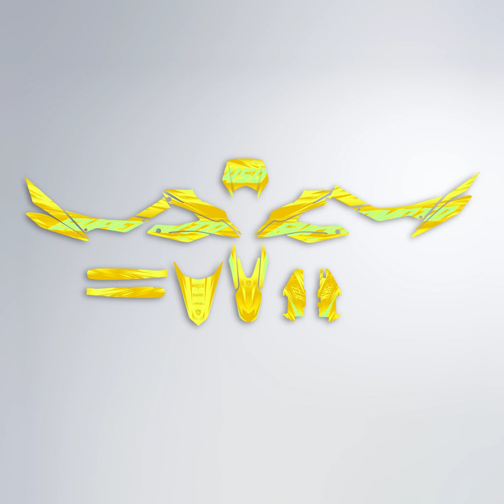 GEBEL V5 Aprilia SX 125 graphics kit parts layout in Yellow