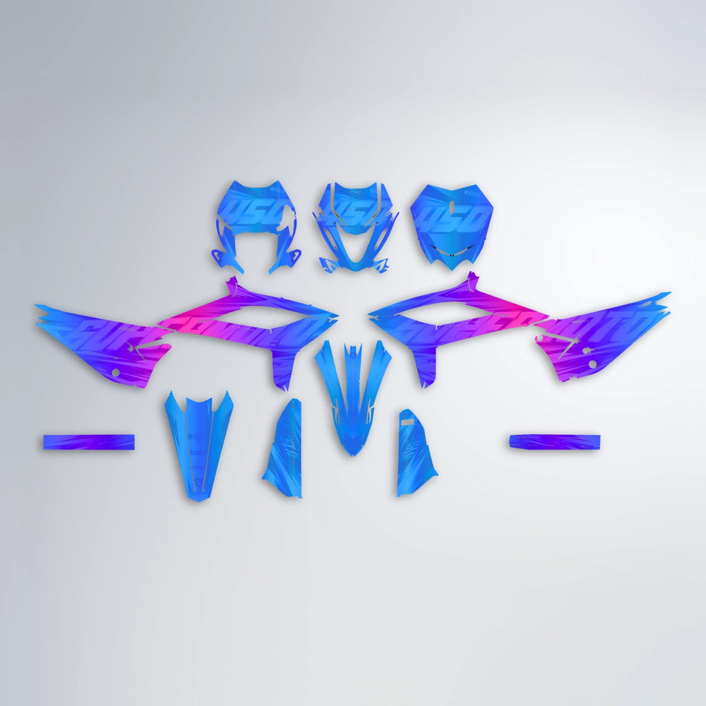 GEBEL V5 Beta graphics kit parts layout in Blue Purple Fade