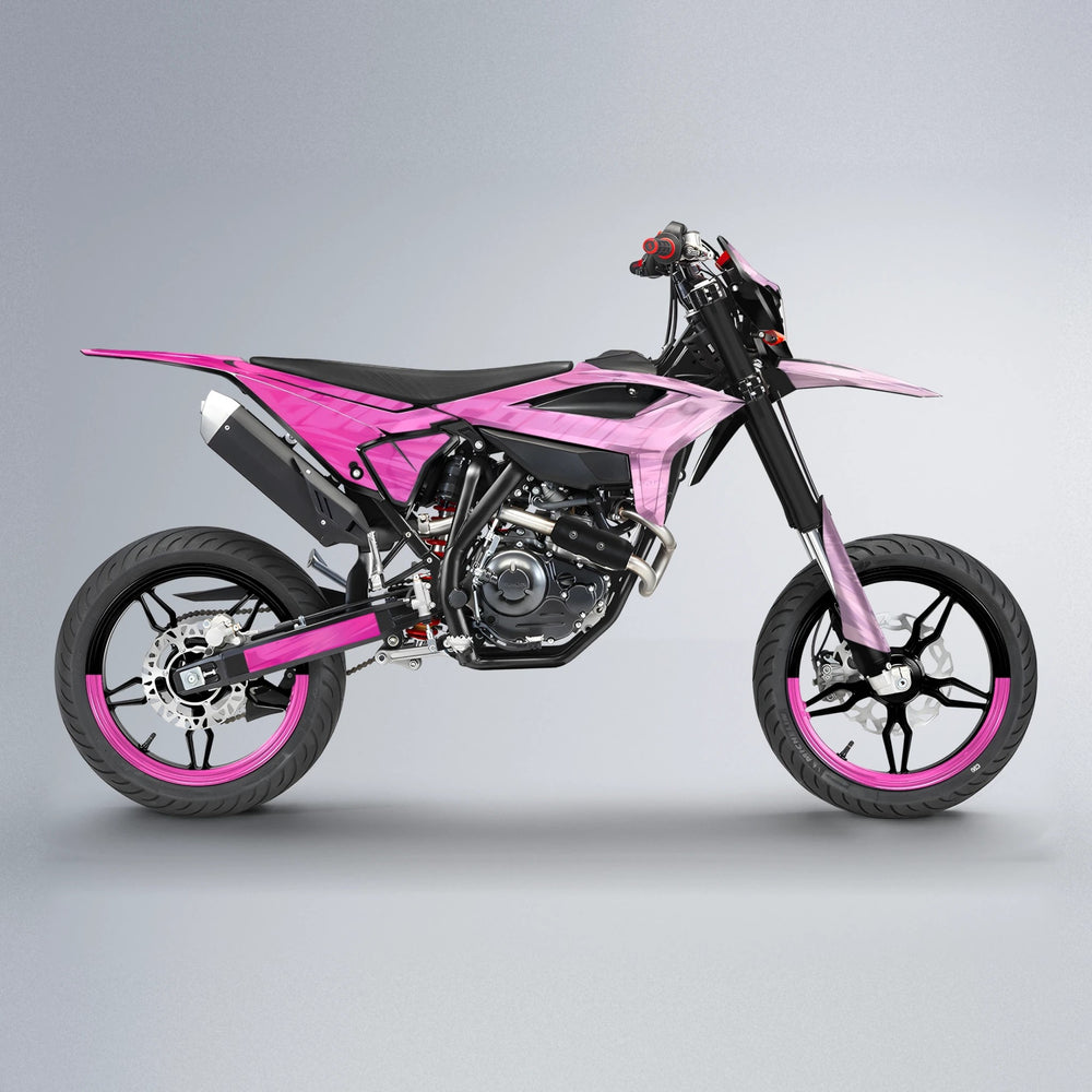 GEBEL V5 Beta supermoto graphics kit in Flamingo