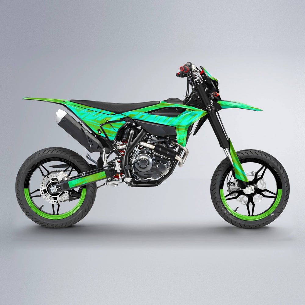 GEBEL V5 Beta supermoto graphics kit in Green