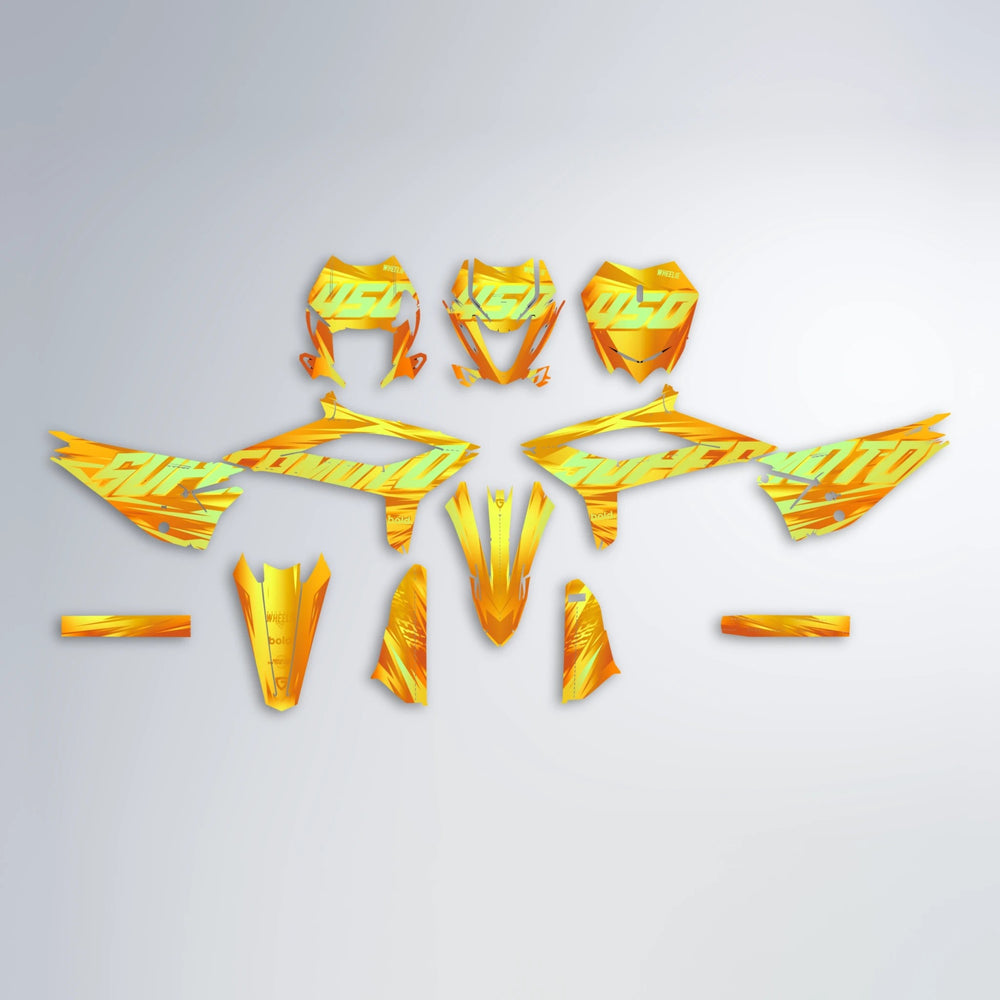 GEBEL V5 Beta graphics kit parts layout in Orange & Yellow