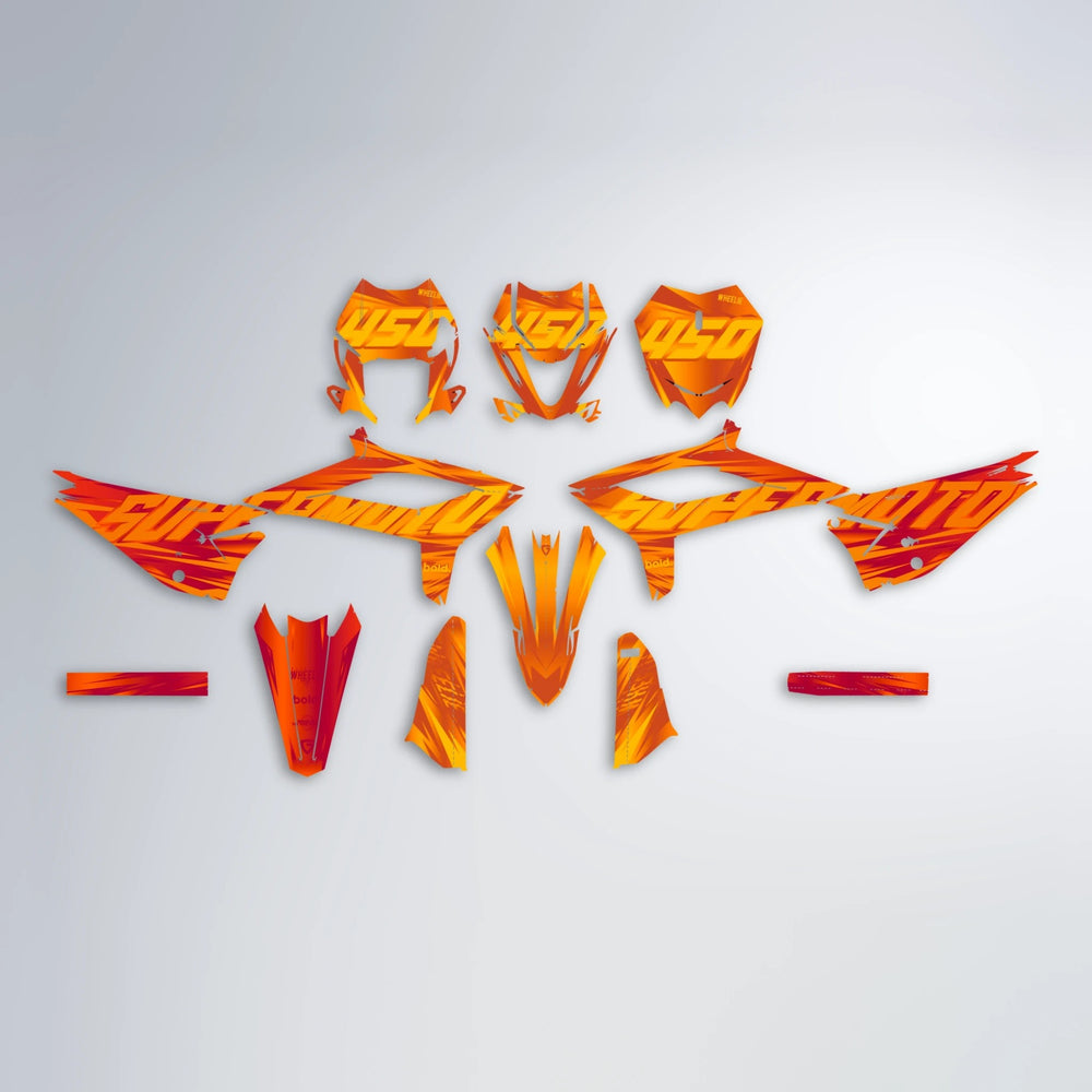 GEBEL V5 Beta graphics kit parts layout in Red & Orange