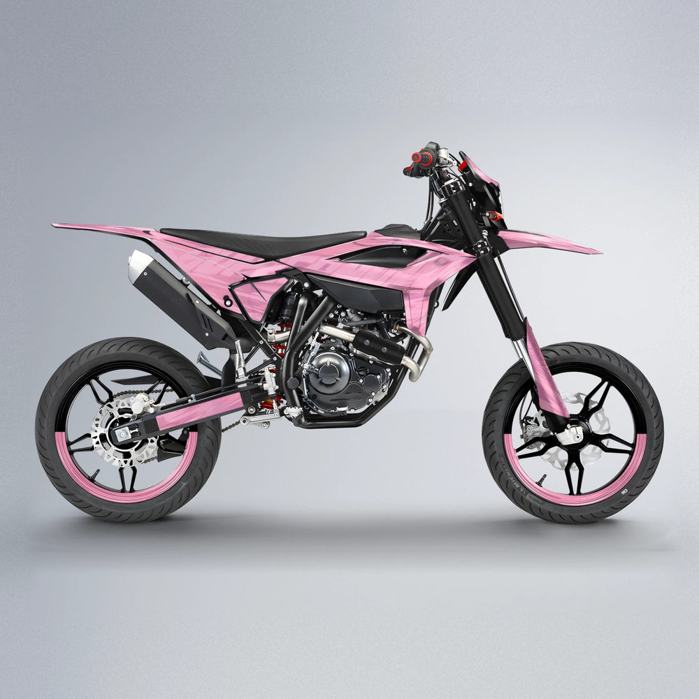 GEBEL V5 Beta supermoto graphics kit in Sakura Pink