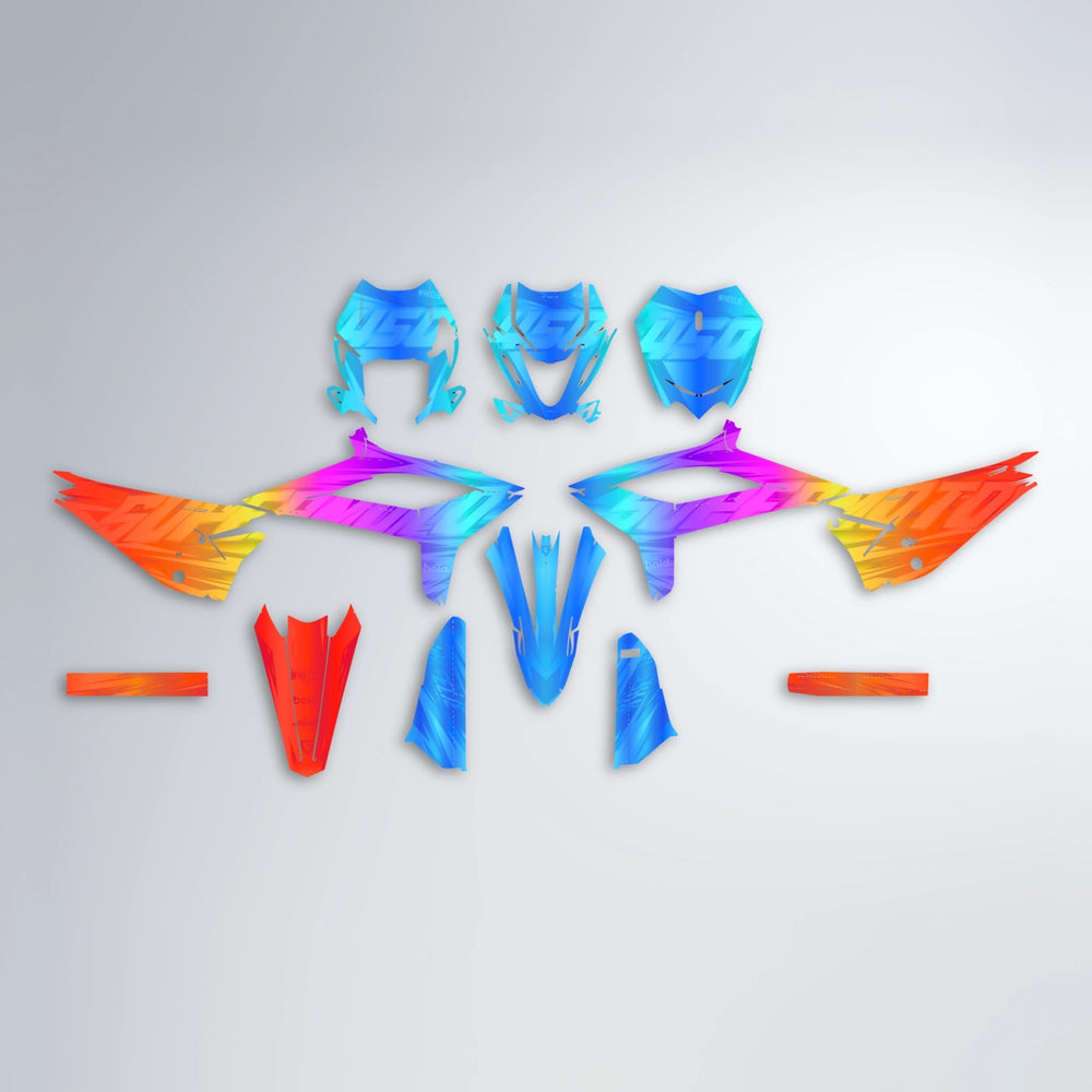 GEBEL V5 Beta graphics kit parts layout in Sunset Fade