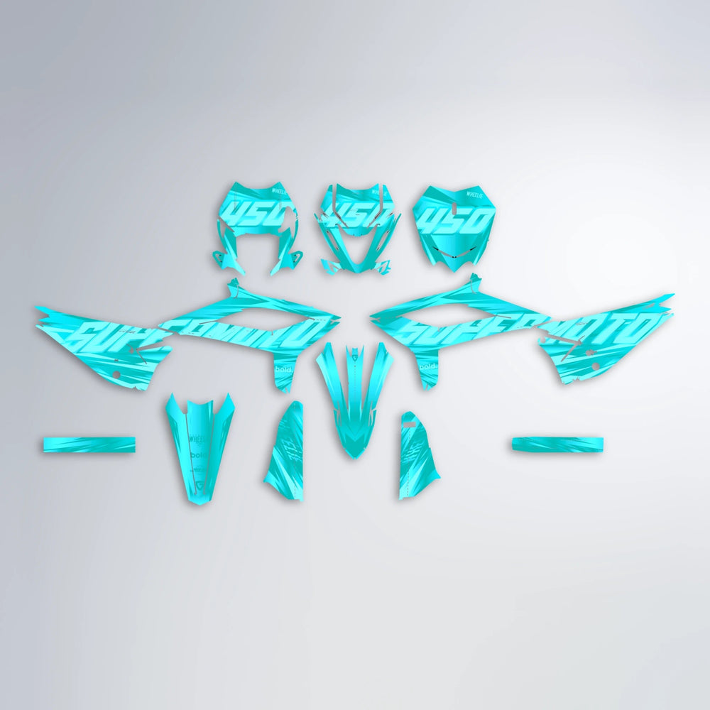 GEBEL V5 Beta graphics kit parts layout in Teal