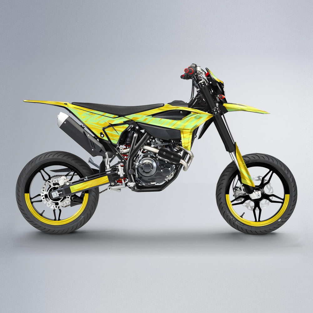 GEBEL V5 Beta supermoto graphics kit in Yellow