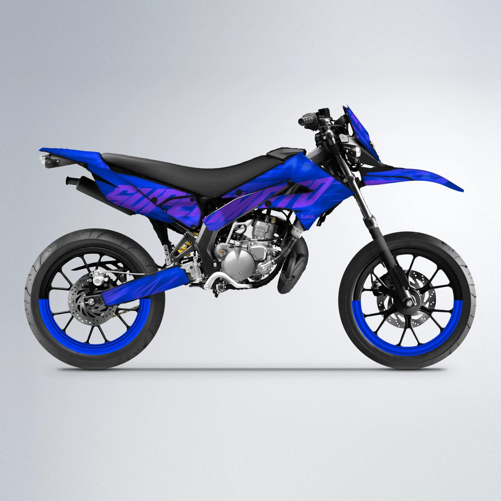GEBEL V5 Derbi Senda supermoto graphics kit in Blue