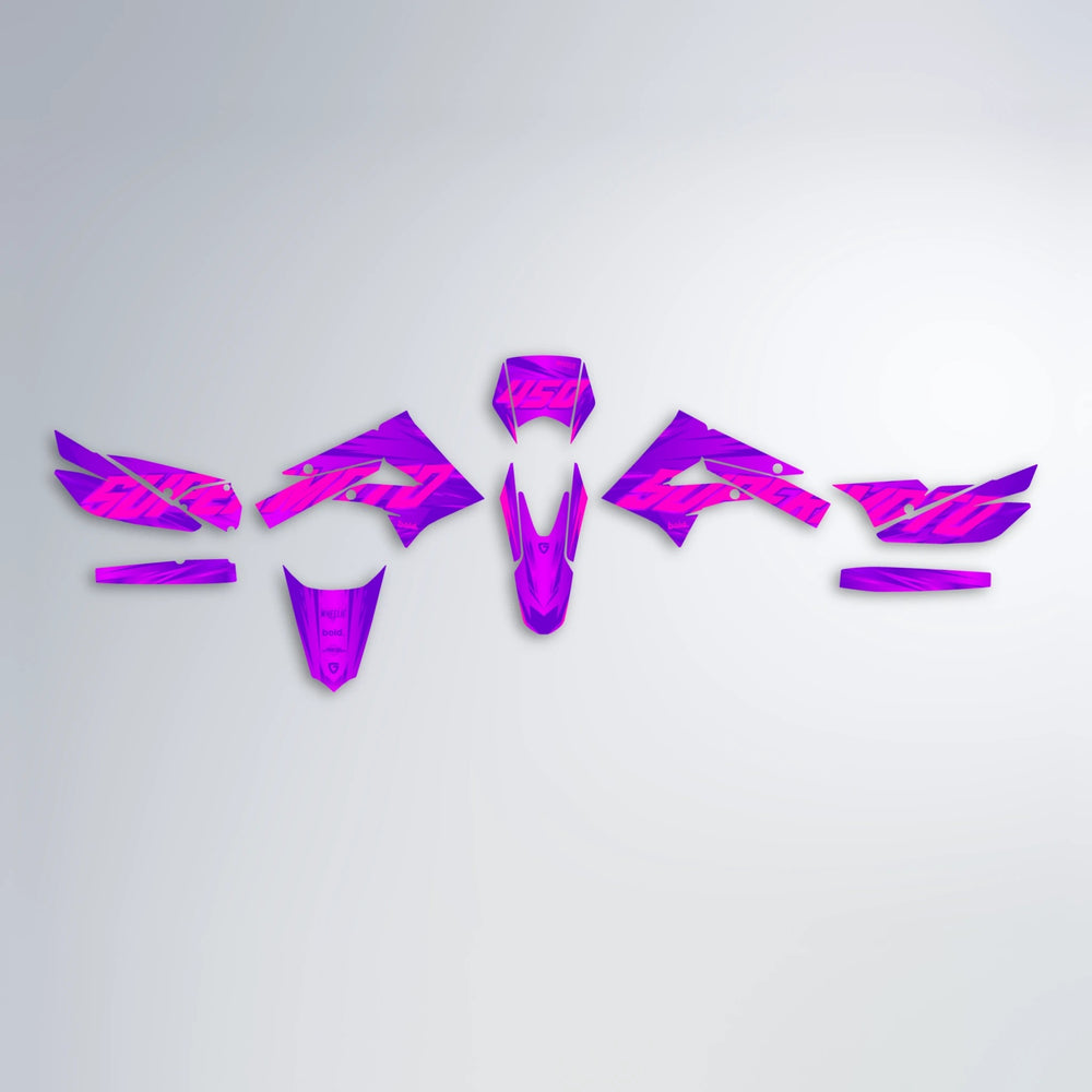 GEBEL V5 Derbi Senda graphics kit parts layout in Purple