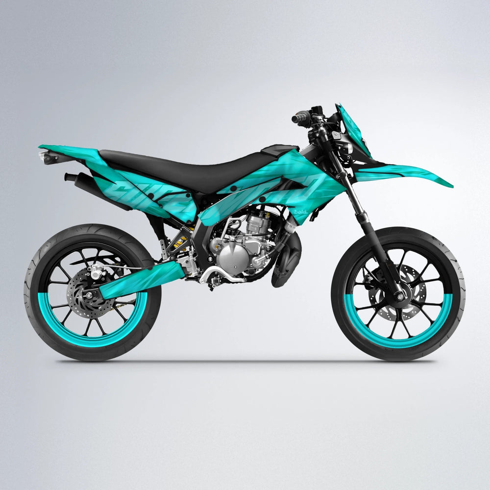 GEBEL V5 Derbi Senda supermoto graphics kit in Teal
